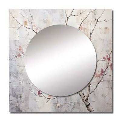 Blossom Tree Whispers Of Pink IV - Floral Square Mirror For Wall Art Decor