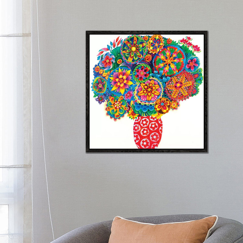 Cause For Celebration by Imogen Skelley - Painting on Canvas, 66.04cm H x 66.04cm W x 3.81cm D, Black Framed