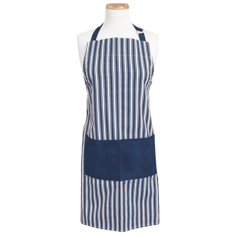 Adjustable Striped Apron, Black/White