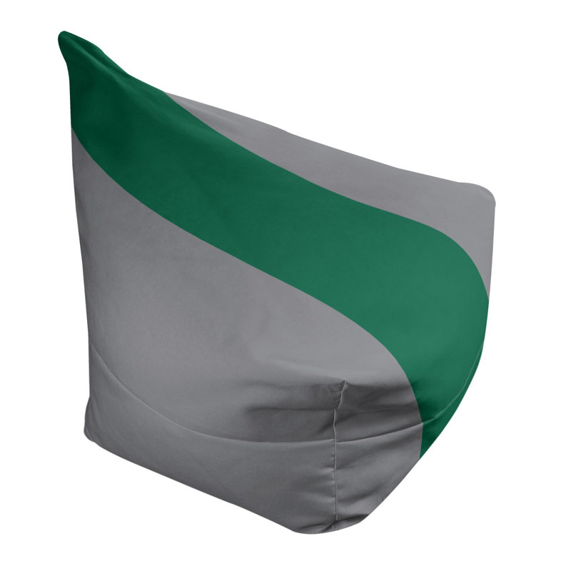 Bean Bag Cover, 30" H x 27" W x 2" D, Silver/Victory Green