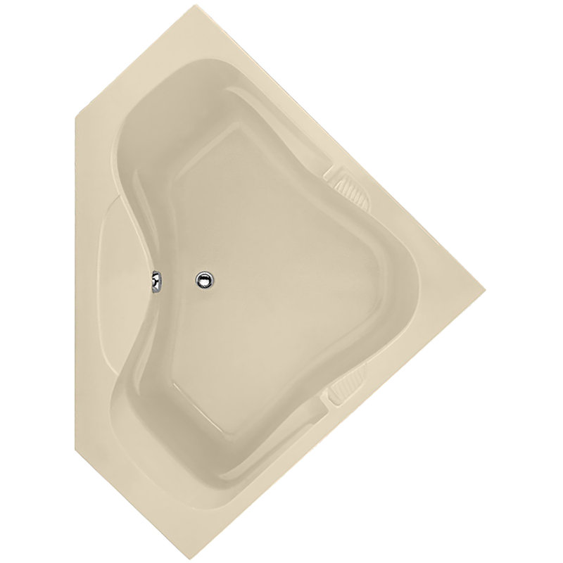 Lara 60'' x 60'' Soaking Acrylic Bathtub, Bone, White