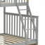Lit simple superposé au dessus d'un lit double avec tiroirs de rangement, lit superposé en bois avec échelle et garde-corps-1686140961