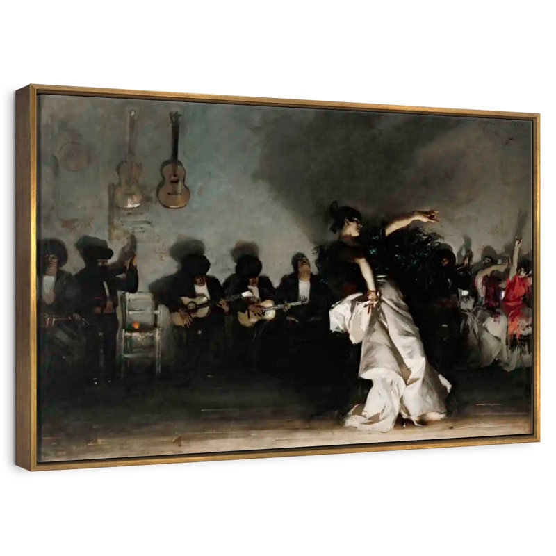 El Jaleo, Cadre flottant doré, 31 po x 21 po