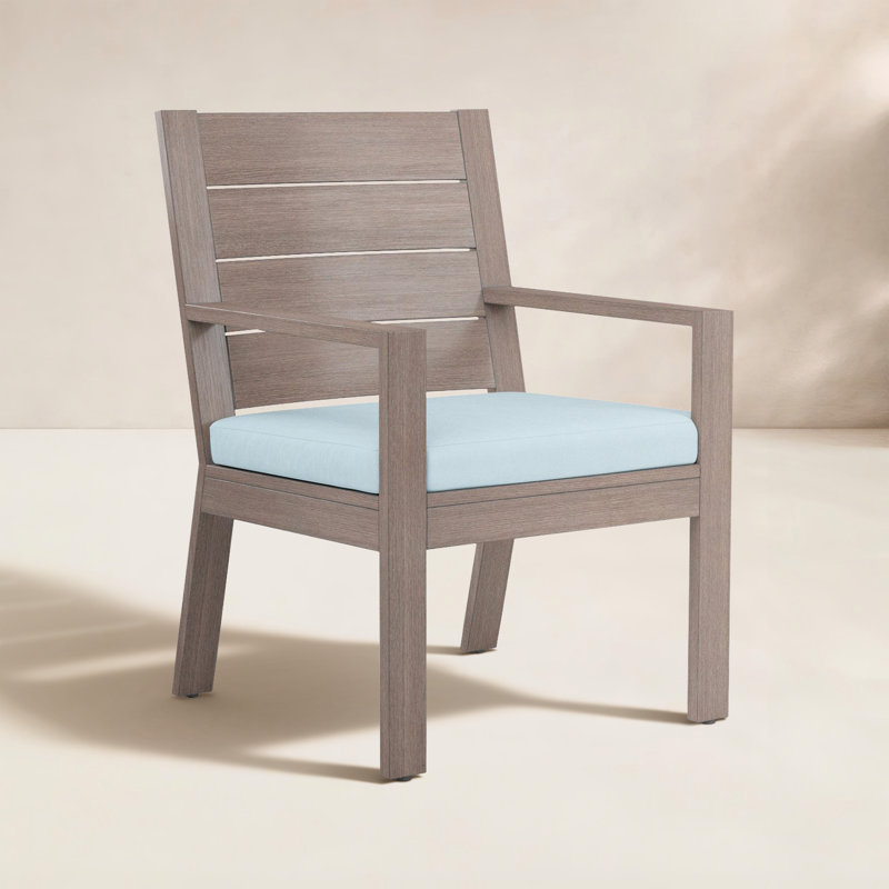 Laguna Outdoor Dining Armchair with Cushion, Canvas Skyline Sunbrella®