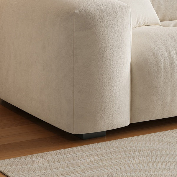 Canapé à rangée droite de style crème italien minimaliste italien, H 33,46 po x l 118,11 po x P 39,37 po, 4