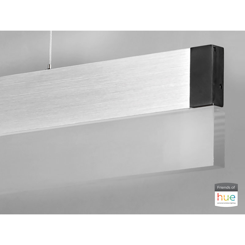 luminaire suspendu linéaire à 1 lumière pour îlot de cuisine, Aluminium brossé