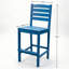 Ensemble de table de salle à manger durable en PEHD, bleu lac, pour une utilisation extérieure toutes saisons