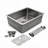 30 inch x 19 inch x 9 inch Brushed Nickel Stainless Steel Undermount Kitchen Sink with Deep Single Bowl