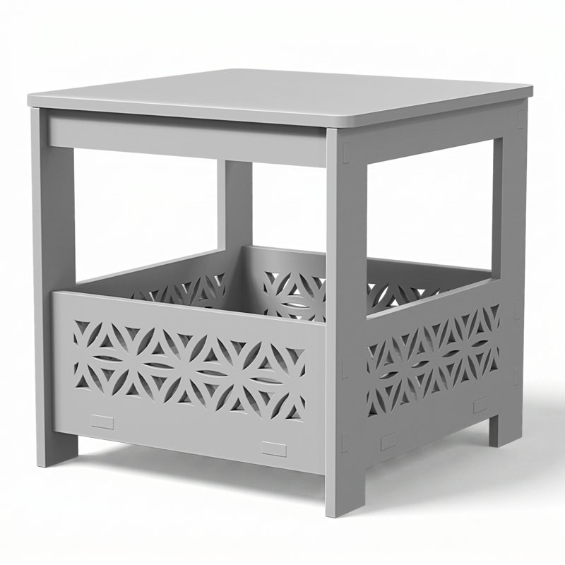 Table d'appoint carrée grise