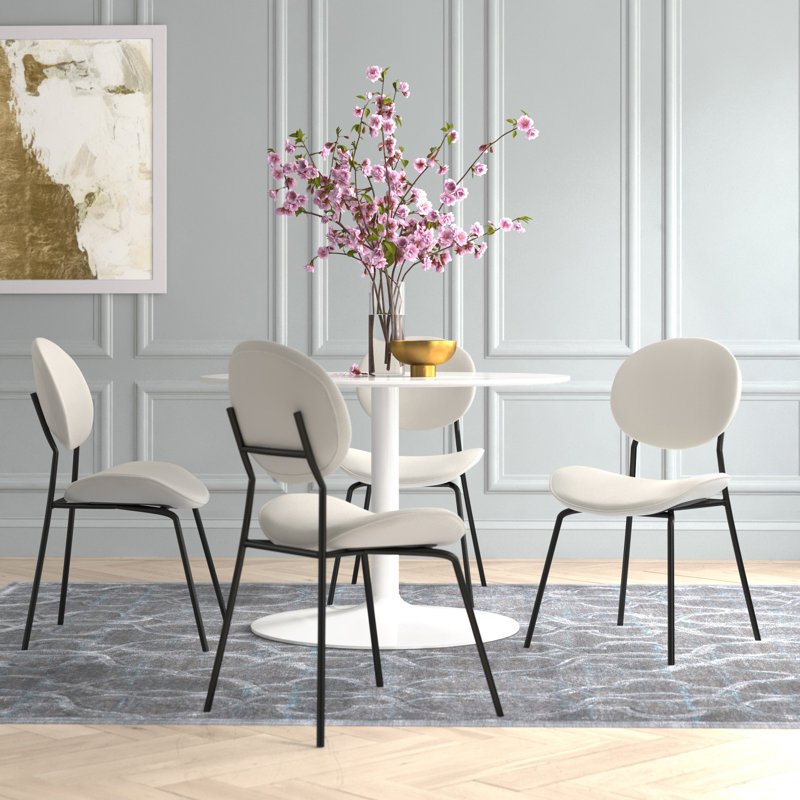 Alaya 137.2cm H Velvet Upholstered Side Chair, Beige