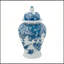 Pot à gingembre classique en porcelaine de 21 x 39 cm (8,3 x 15,2 po) avec un élégant motif de fleurs et d'oiseaux, silhouette incurvée pour la table