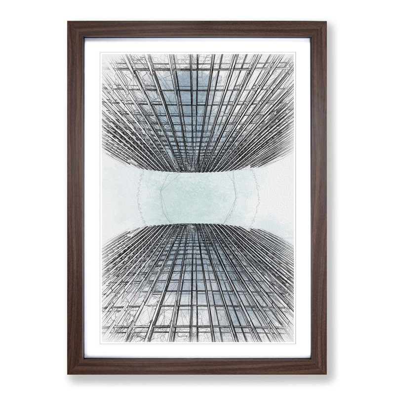 Sketching the Architecture Vol.48 - Picture Frame Drawing Print, Walnut Framed, 87cm H x 62cm W x 2cm D