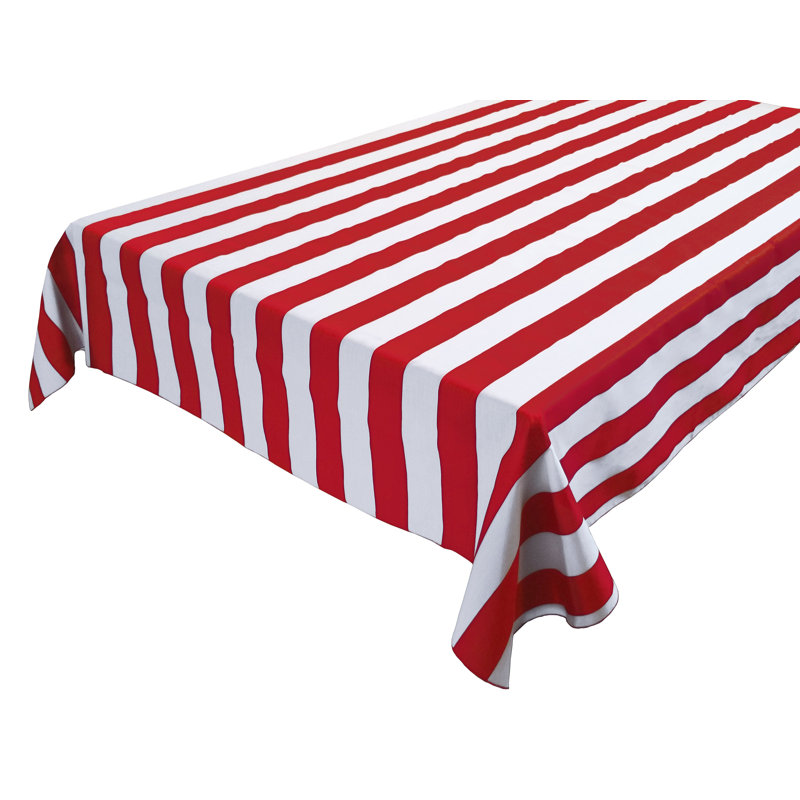 Coltura Striped Cotton Tablecloth, Red, 72" x 58"