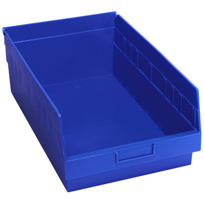 Economy Shelf Bin, nesting, (7) divider slots, rear hanglock, molded-in label holder, polypropylene, case of 8