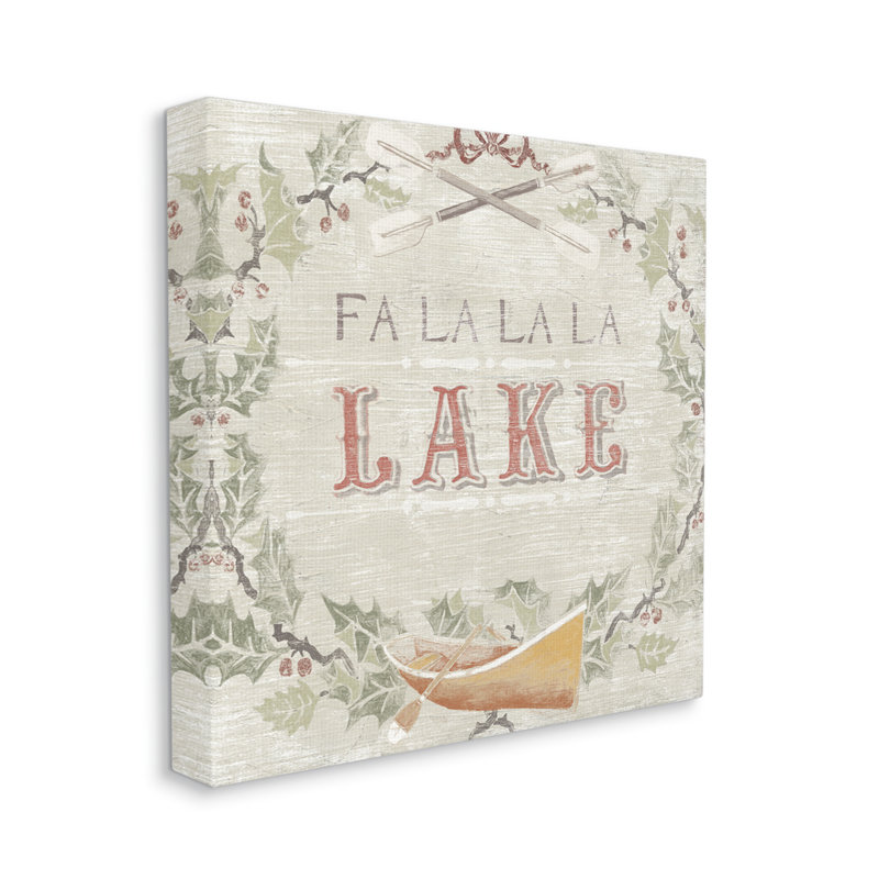 Fa Fa La La Lake Holiday Winter, Toile tendue, H 17 po x l 17 po x P 1,5 po