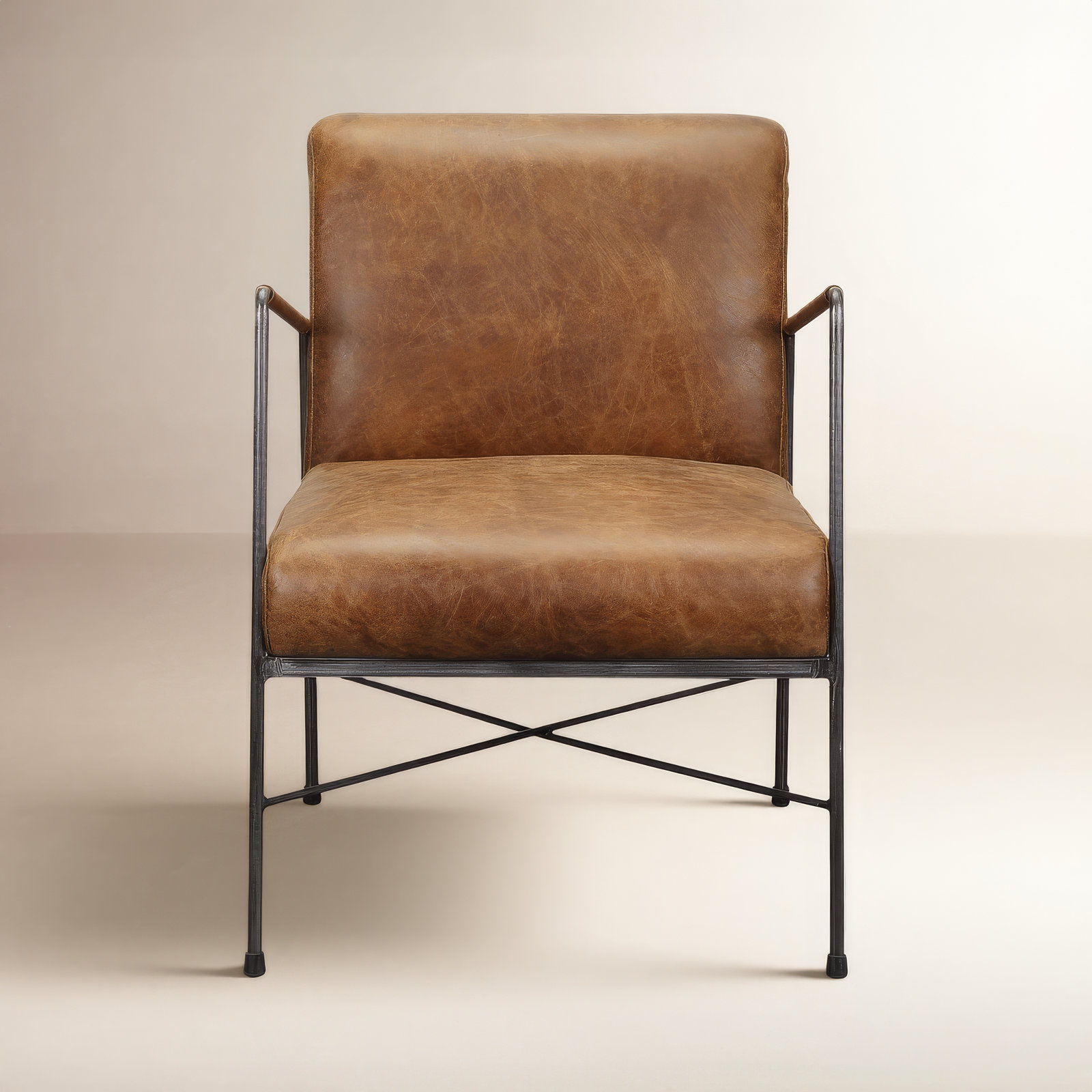 Derry 55.88Cm Wide Genuine Leather Armchair, Cappuccino Genuine Leather