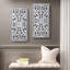 2 décorations murales en bois vieilli - Fleur de lotus blanc mat, motif de décoration intérieure, finition blanchie à la maison