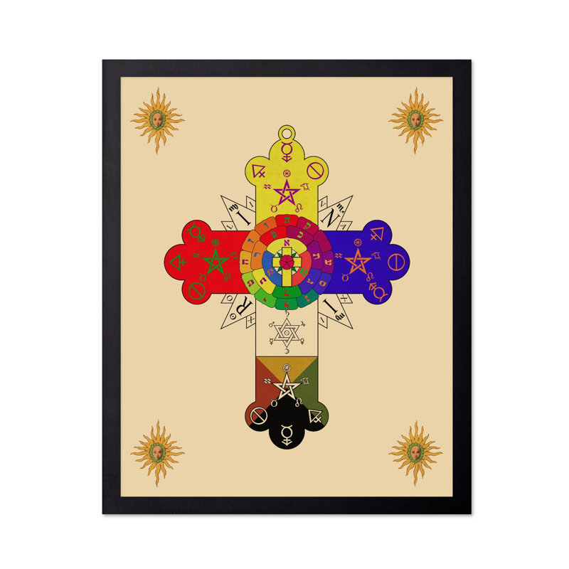 The Rose Cross Lamen, Cadre noir, Affiche, H 24 po x l 32 po