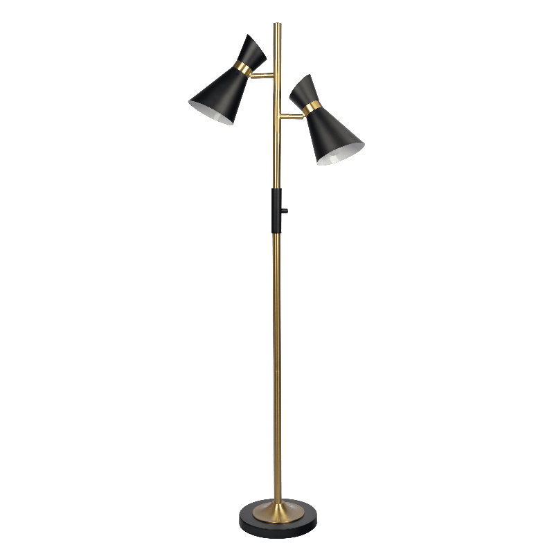 Lampe sur pied en laiton doré avec interrupteur à 4 voies Axis