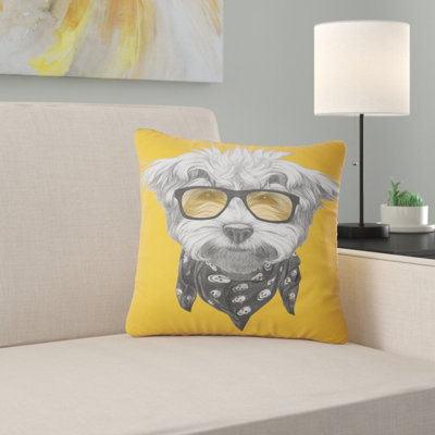 Maltese Poodle with Sunglasses - Animal Printed Pillow