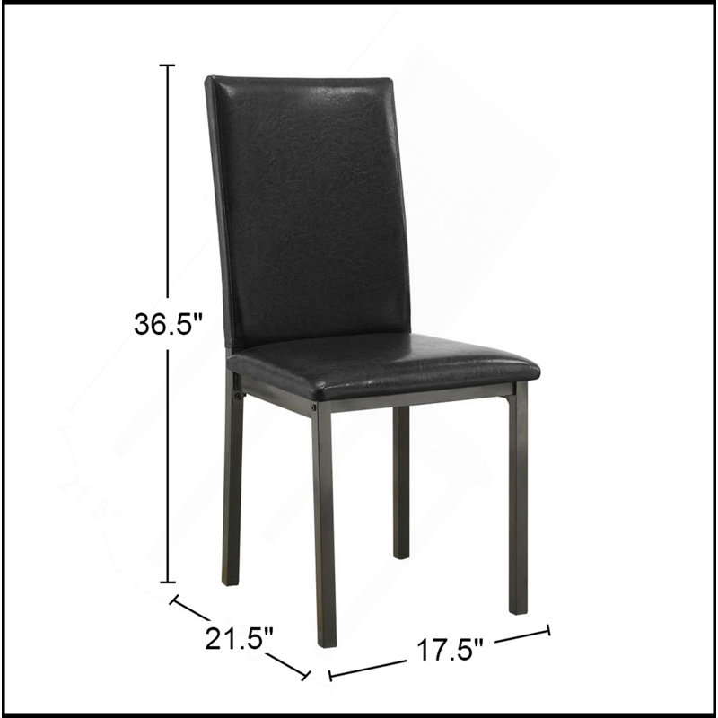 Ensemble de 2 chaises d'appoint rembourrées en similicuir noir