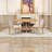 5-Piece Extendable Rustic Dining Table Set for 4-6, Solid Wood Frame & Padded Seats-1239496538