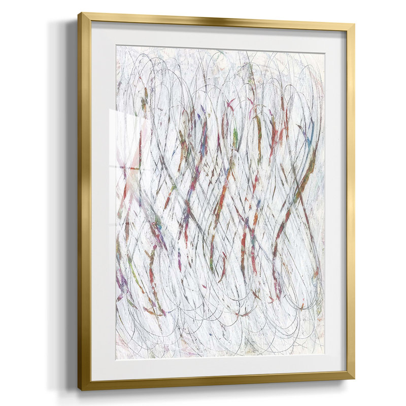 White Infinity I, reproduction encadrée, Blanc, Papier avec cadre doré