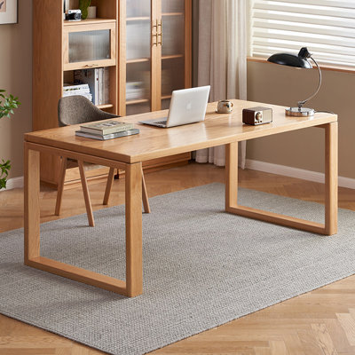 Bureau rectangulaire en bois massif Burlywood