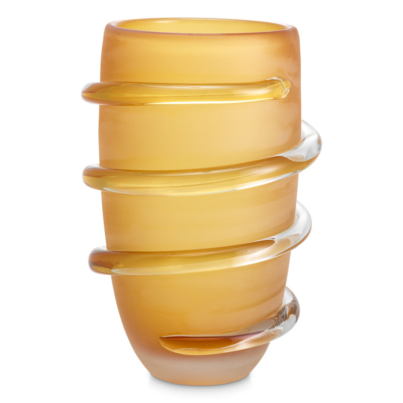 Vase Eliano Frosted Amber, Overall height- 11.22"