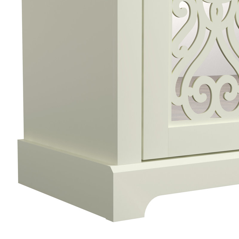 Airalyn Traditional Sideboard Set Of 2, Ivory/Knotty Oak