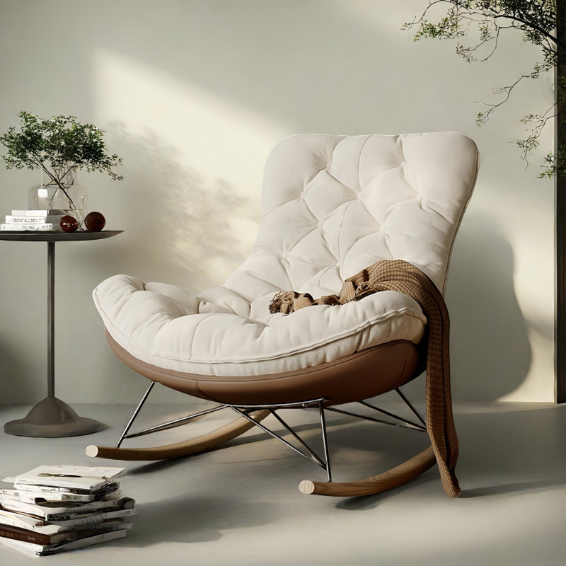 Chaise berçante moderne rembourrée