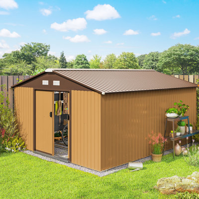 Barnesville 13 x 11ft Metal Garden Shed Waterproof Galvanised