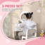 AIYAPLAY Kids Dressing Table with Mirror and Stool Gift for Ages 3–8 White