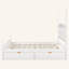 Structure de lit plateforme avec lit gigogne simple TG et 2 tiroirs de rangement, lit en bois classique avec tête de lit à broche-1309500883