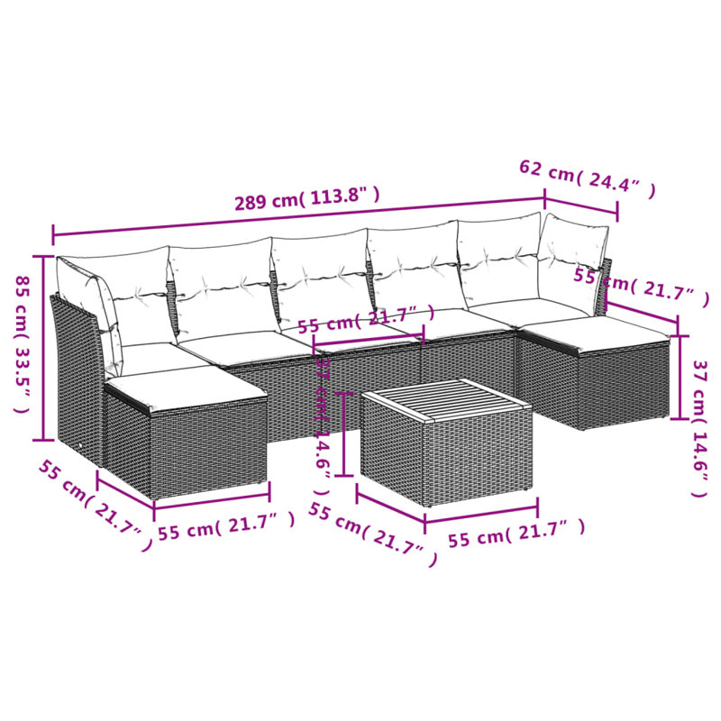 Ensemble de canapé de jardin Vidaxl