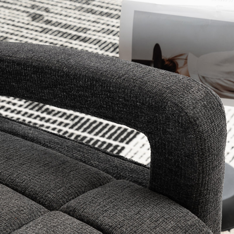 Berdean Upholstered Pushback Manual Recliner, Dark Gray