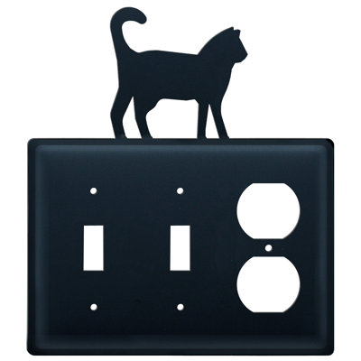 Cat 3-Gang Duplex Outlet / Toggle Light Switch Combination Wall Plate