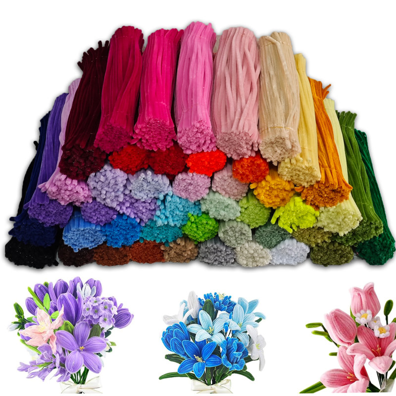 Ensemble de 4500 pièces de nettoyeurs de tuyaux, tiges de chenille pour fleurs