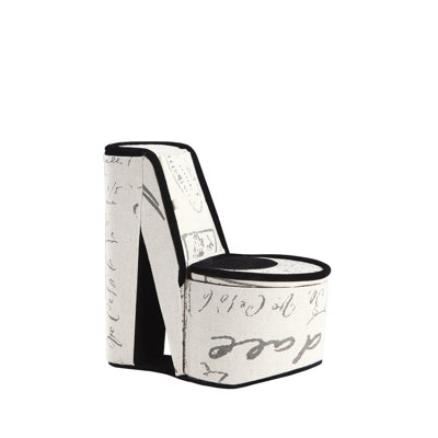 Boîte à bijoux de 9 po de hauteur avec rangement caché, conception de chaussures à talons hauts, impression de lettres au pochoir