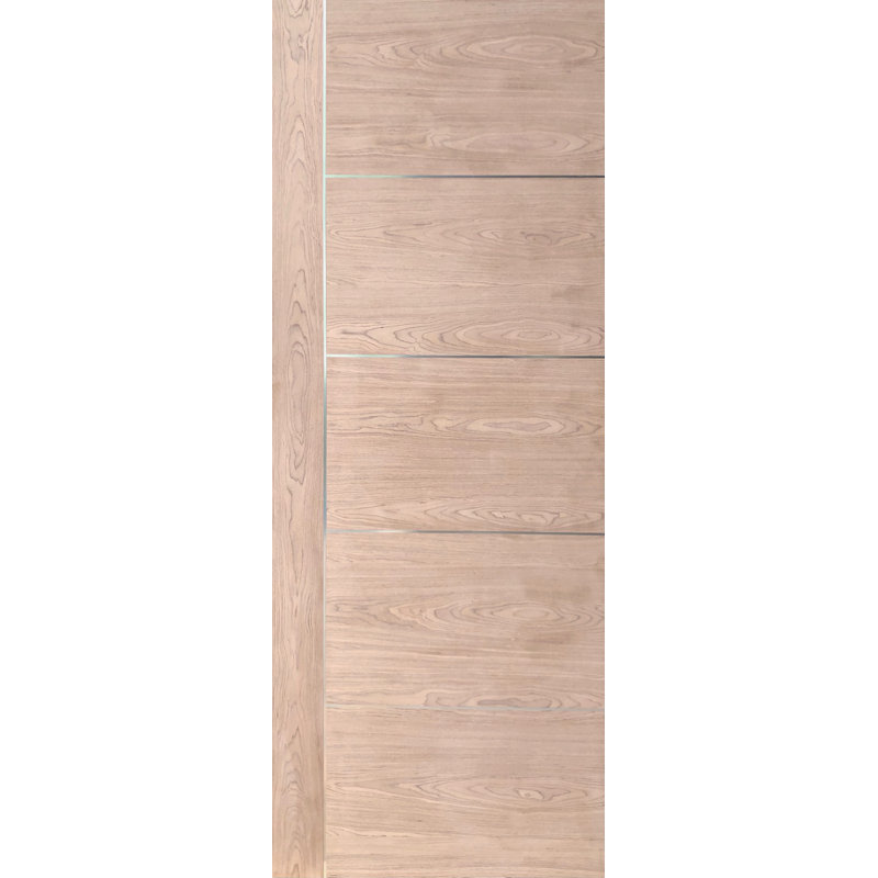 Portes encastrées en bois de noyer Ev avec bandes en aluminium, 28 po x 80 po