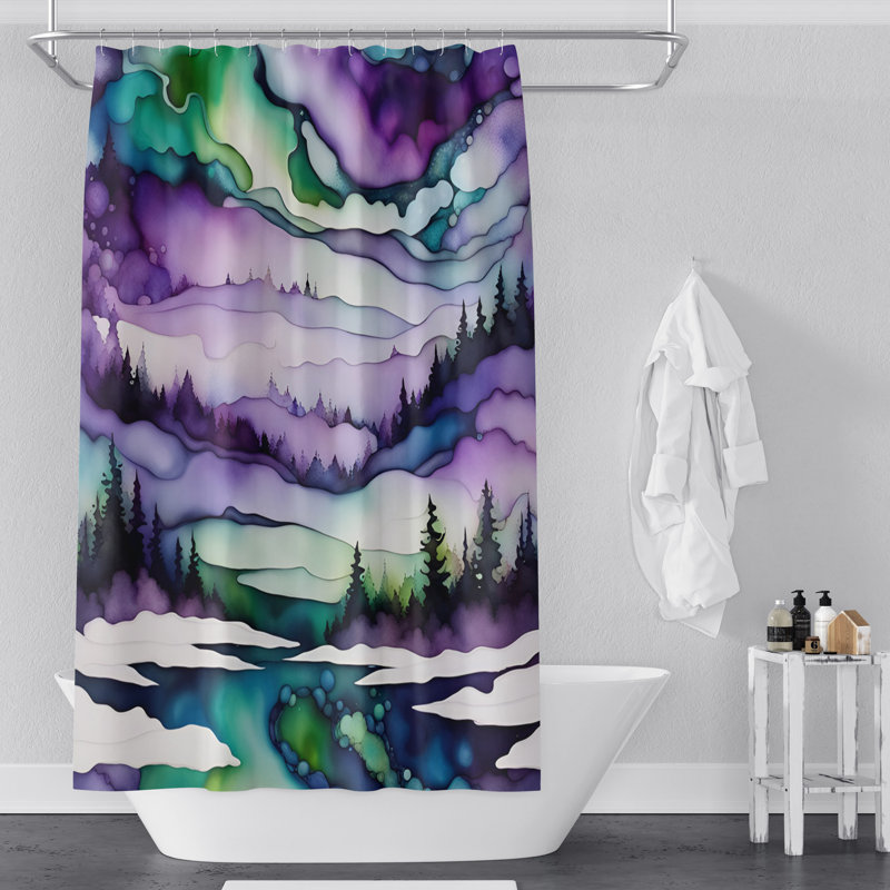 Rideau de douche abstrait, H 72 po x l 70 po