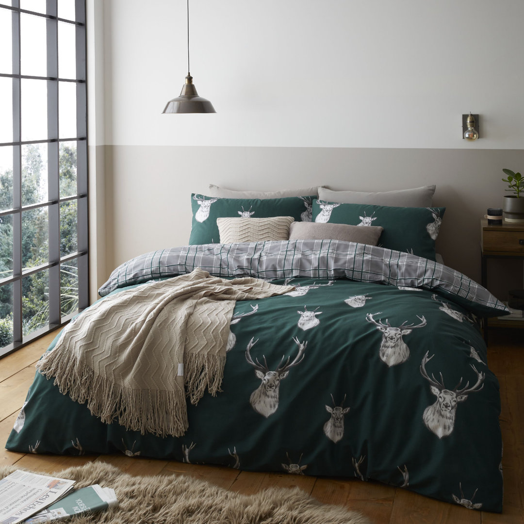 Stag Check Reversible Duvet Cover Set