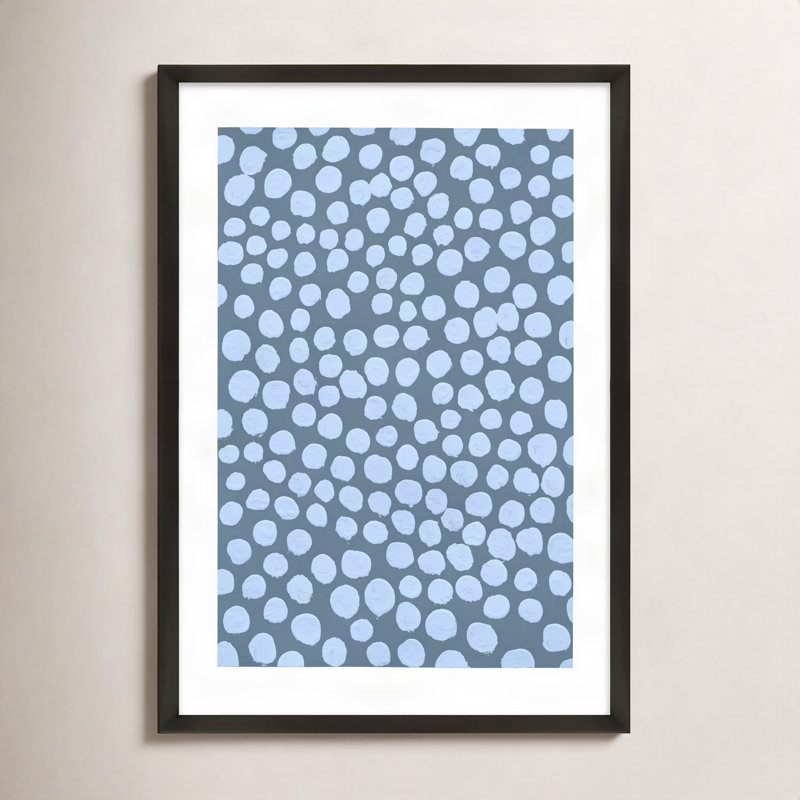 Navi pervenche sur gris bleu par Michela Sorrentino - Peinture, H 25 po x l 17,5 po x P 1,25 po, Noir
