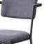 Chaise de bureau en tissu gris avec dossier ajouré et structure métallique pour un environnement de travail productif et confortable.