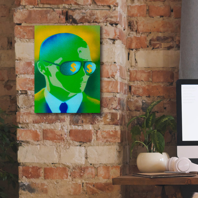 «Dollar Bills Green» par Abstract Graffiti, H 16 po x l 12 po x P 0,75 po