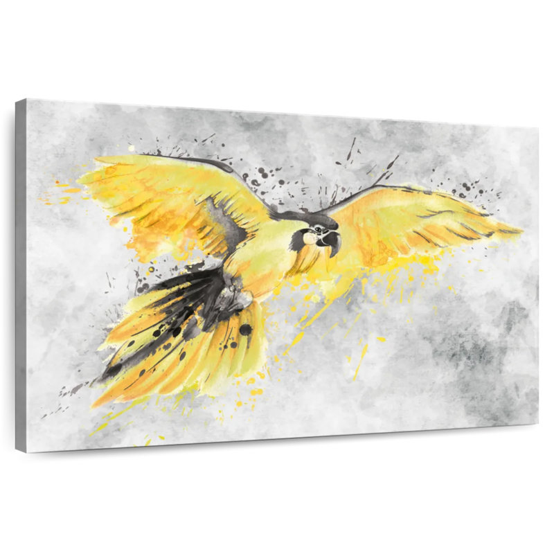 Brampt Yellow Macaw, 34" H x 51" W