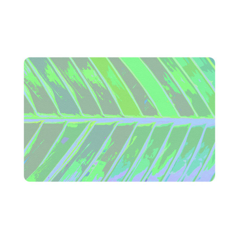 Tropical Leaf Vegan Leather Rectangle Pebble Placemat, Colony
