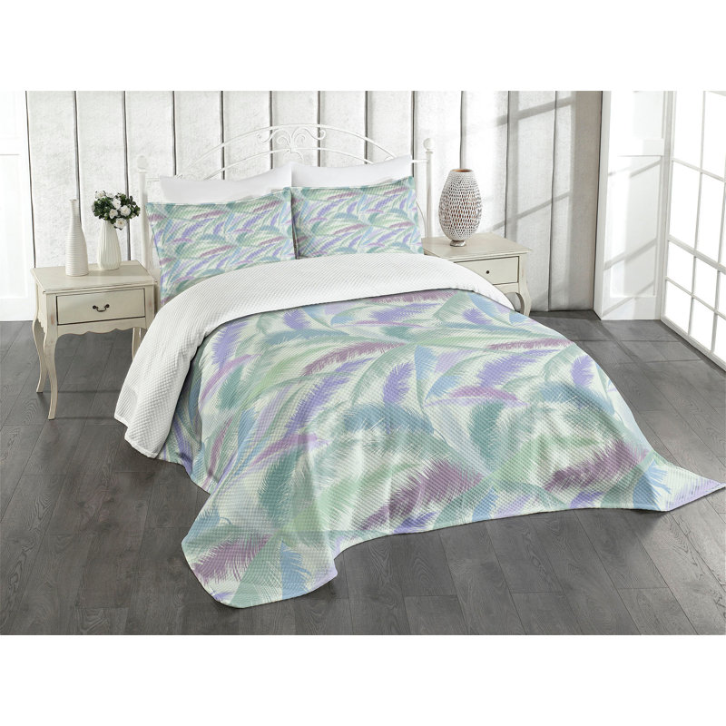 King Size White Quilted Bedspread Set with Pillow Shams