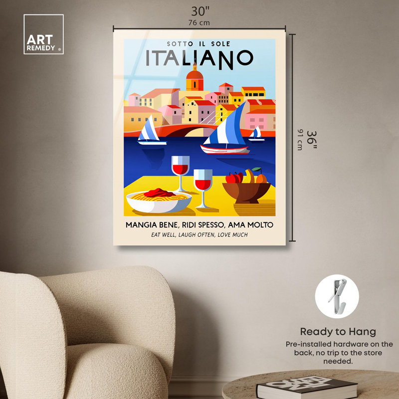 «Under the Italian Sun», reproduction acrylique sur toile par Art Remedy, H 36 po x l 30 po
