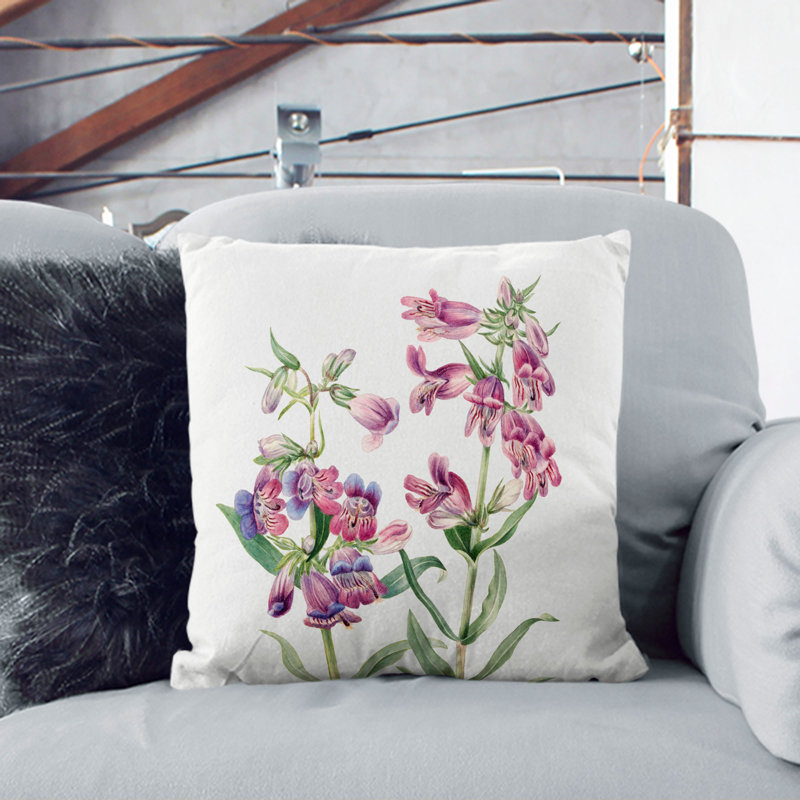Prairie Pentstemon Square Throw Cushion, 55cm H x 55cm W x 20cm D